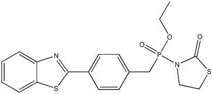 [4-(2-Benzothiazolyl)benzyl](2-oxo-3-thiazolidinyl)phosphinic acid ethyl ester Struktur