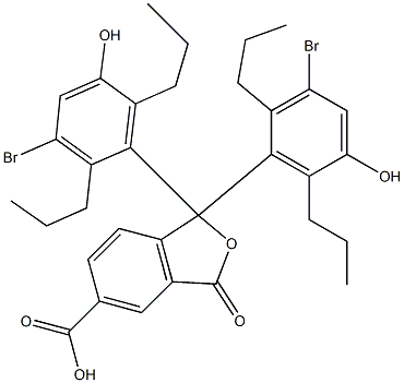 1,1-Bis(3-bromo-5-hydroxy-2,6-dipropylphenyl)-1,3-dihydro-3-oxoisobenzofuran-5-carboxylic acid Struktur