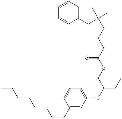 N,N-Dimethyl-N-benzyl-N-[3-[[2-(3-octylphenyloxy)butyl]oxycarbonyl]propyl]aminium Struktur