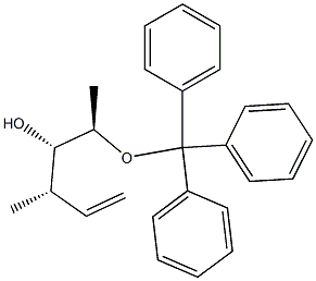 (2R,3S,4S)-2-Triphenylmethoxy-4-methyl-5-hexen-3-ol Struktur