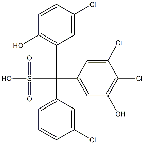 (3-Chlorophenyl)(3-chloro-6-hydroxyphenyl)(3,4-dichloro-5-hydroxyphenyl)methanesulfonic acid Struktur