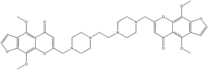 7,7'-[1,2-Ethanediylbis(4,1-piperazinediyl)bis(methylene)]bis[4,9-dimethoxy-5H-furo[3,2-g][1]benzopyran-5-one] Struktur