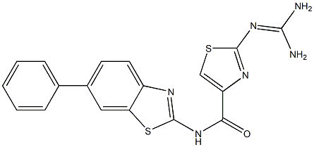 2-(Diaminomethyleneamino)-N-(6-phenyl-2-benzothiazolyl)thiazole-4-carboxamide Struktur