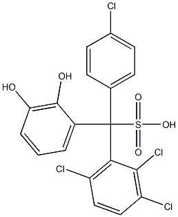 (4-Chlorophenyl)(2,3,6-trichlorophenyl)(2,3-dihydroxyphenyl)methanesulfonic acid Struktur