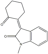 1-Methyl-2,3-dihydro-3-(2-oxocyclohexylidene)-1H-indol-2-one Struktur