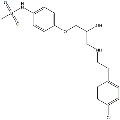 N-[4-[2-Hydroxy-3-[2-(4-chlorophenyl)ethylamino]propyloxy]phenyl]methanesulfonamide Struktur