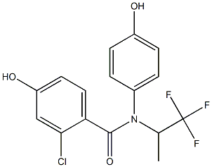 2-Chloro-4-hydroxy-N-(4-hydroxyphenyl)-N-(2,2,2-trifluoro-1-methylethyl)benzamide Struktur