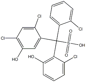 (2-Chlorophenyl)(2-chloro-6-hydroxyphenyl)(2,4-dichloro-5-hydroxyphenyl)methanesulfonic acid Struktur