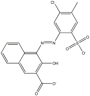 4-(5-Chloro-4-methyl-2-sulfonatophenylazo)-3-hydroxy-2-naphthoate Struktur