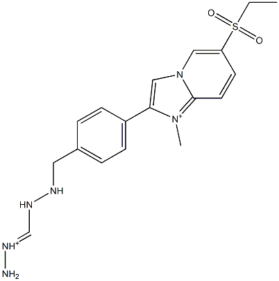 1-Methyl-6-ethylsulfonyl-2-[4-[2-(aminoiminiomethyl)hydrazinomethyl]phenyl]imidazo[1,2-a]pyridin-1-ium Struktur