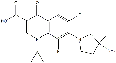 7-[3-[(Amino)]-3-methylpyrrolizino]-1-cyclopropyl-6,8-difluoro-1,4-dihydro-4-oxo-3-quinolinecarboxylic acid Struktur