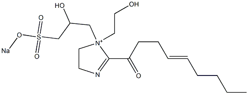 1-(2-Hydroxyethyl)-1-[2-hydroxy-3-(sodiooxysulfonyl)propyl]-2-(4-nonenoyl)-2-imidazoline-1-ium Struktur