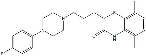 2-[3-[4-(4-Fluorophenyl)piperazin-1-yl]propyl]-5,8-dimethyl-2H-1,4-benzothiazin-3(4H)-one Struktur