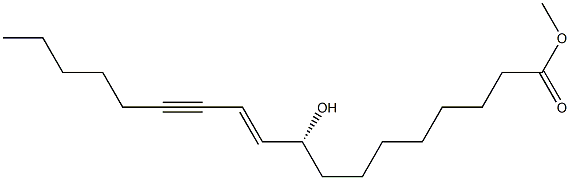 [E,R,(+)]-9-Hydroxy-10-octadecene-12-ynoic acid methyl ester Struktur