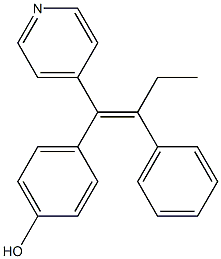 (E)-2-Phenyl-1-(4-hydroxyphenyl)-1-(4-pyridinyl)-1-butene Struktur