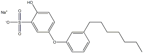 4-Hydroxy-3'-heptyl[oxybisbenzene]-3-sulfonic acid sodium salt Struktur