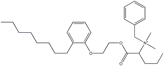 N,N-Dimethyl-N-benzyl-N-[1-[[2-(2-octylphenyloxy)ethyl]oxycarbonyl]butyl]aminium Struktur