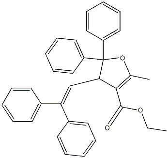 4,5-Dihydro-2-methyl-5,5-diphenyl-4-(2,2-diphenylethenyl)furan-3-carboxylic acid ethyl ester Struktur