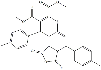 4,9-Bis(p-methylphenyl)-1,3-dioxo-1,3a,4,9,9a,9b-hexahydro-2-oxa-6-thia-3H-benz[e]indene-7,8-dicarboxylic acid dimethyl ester Struktur