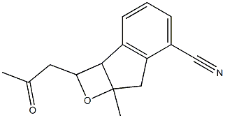 2-Acetonyl-6-cyano-7a-methyl-2,2a,7,7a-tetrahydroindeno[2,1-b]oxete Struktur