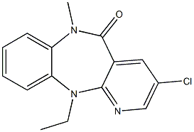 6,11-Dihydro-3-chloro-11-ethyl-6-methyl-5H-pyrido[2,3-b][1,5]benzodiazepin-5-one Struktur