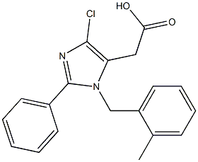 4-Chloro-1-(2-methylbenzyl)-2-(phenyl)-1H-imidazole-5-acetic acid Struktur