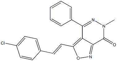 3-[2-(4-Chlorophenyl)vinyl]-6-methyl-4-phenylisoxazolo[3,4-d]pyridazin-7(6H)-one Struktur