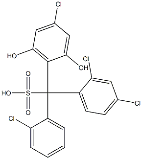 (2-Chlorophenyl)(2,4-dichlorophenyl)(4-chloro-2,6-dihydroxyphenyl)methanesulfonic acid Struktur