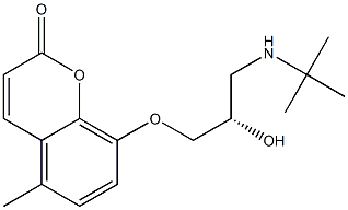 8-[(S)-3-[(1,1-Dimethylethyl)amino]-2-hydroxypropoxy]-5-methyl-2H-1-benzopyran-2-one Struktur