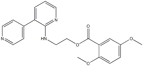 2,5-Dimethoxybenzoic acid 2-[(3,4'-bipyridin-6-yl)amino]ethyl ester Struktur