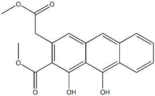 (1,9-Dihydroxy-2-(methoxycarbonyl)anthracen-3-yl)acetic acid methyl ester Struktur