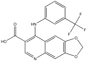 4-[[3-(Trifluoromethyl)phenyl]amino]-6,7-(methylenedioxy)quinoline-3-carboxylic acid Struktur