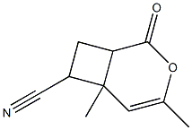 4,6-Dimethyl-2-oxo-3-oxabicyclo[4.2.0]oct-4-ene-7-carbonitrile Struktur