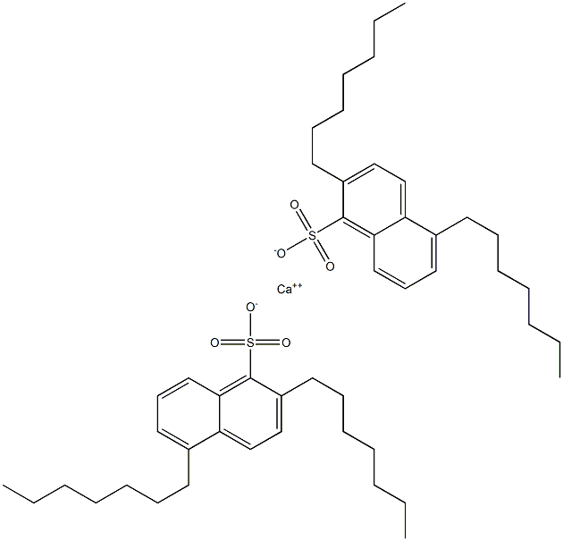 Bis(2,5-diheptyl-1-naphthalenesulfonic acid)calcium salt Struktur