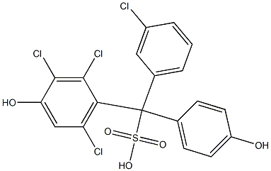 (3-Chlorophenyl)(2,3,6-trichloro-4-hydroxyphenyl)(4-hydroxyphenyl)methanesulfonic acid Struktur