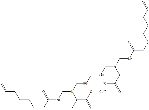 Bis[2-[N-(3-hydroxypropyl)-N-(7-octenoylaminomethyl)amino]propionic acid]calcium salt Struktur