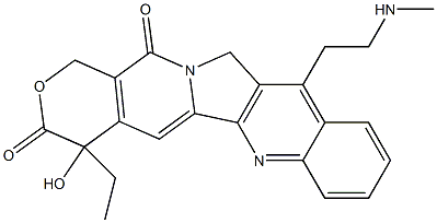 4,12-Dihydro-4-ethyl-4-hydroxy-11-(2-methylaminoethyl)-1H-pyrano[3',4':6,7]indolizino[1,2-b]quinoline-3,14-dione Struktur