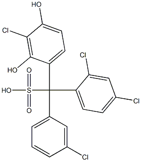 (3-Chlorophenyl)(2,4-dichlorophenyl)(3-chloro-2,4-dihydroxyphenyl)methanesulfonic acid Struktur