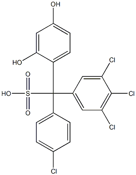 (4-Chlorophenyl)(3,4,5-trichlorophenyl)(2,4-dihydroxyphenyl)methanesulfonic acid Struktur