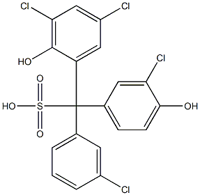 (3-Chlorophenyl)(3-chloro-4-hydroxyphenyl)(3,5-dichloro-2-hydroxyphenyl)methanesulfonic acid Struktur