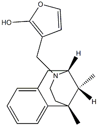 [2R,6R,11R,(-)]-6,11-Dimethyl-3-(2-hydroxyfuran-3-ylmethyl)-1,2,3,4,5,6-hexahydro-2,6-methano-3-benzazocine Struktur