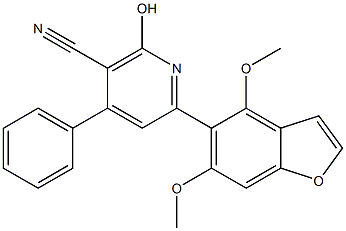 4,6-Dimethoxy-5-(4-phenyl-5-cyano-6-hydroxy-2-pyridinyl)benzofuran Struktur