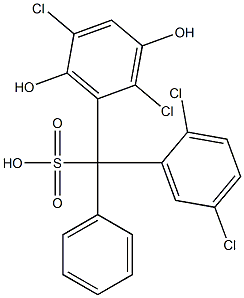 (2,5-Dichlorophenyl)(2,5-dichloro-3,6-dihydroxyphenyl)phenylmethanesulfonic acid Struktur