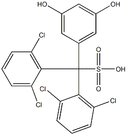 Bis(2,6-dichlorophenyl)(3,5-dihydroxyphenyl)methanesulfonic acid Struktur