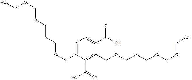 2,4-Bis(9-hydroxy-2,6,8-trioxanonan-1-yl)isophthalic acid Struktur