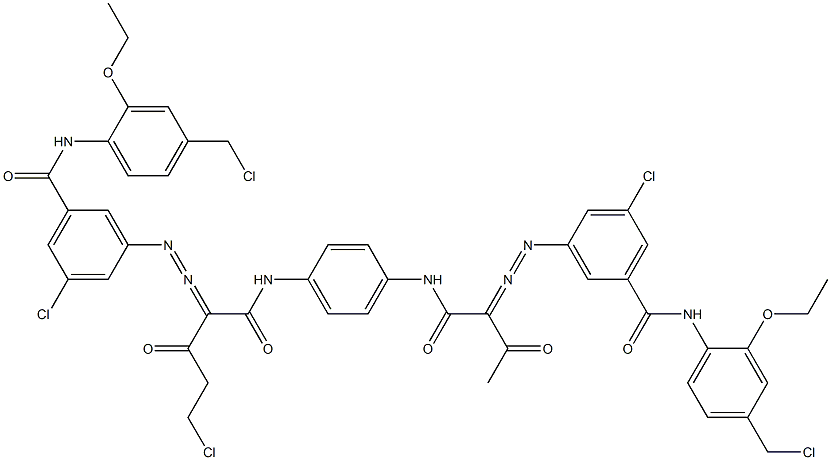 3,3'-[2-(Chloromethyl)-1,4-phenylenebis[iminocarbonyl(acetylmethylene)azo]]bis[N-[4-(chloromethyl)-2-ethoxyphenyl]-5-chlorobenzamide] Struktur