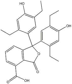 1,1-Bis(2,5-diethyl-4-hydroxyphenyl)-1,3-dihydro-3-oxoisobenzofuran-4-carboxylic acid Struktur