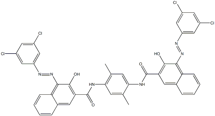 N,N'-(2,5-Dimethyl-1,4-phenylene)bis[4-[(3,5-dichlorophenyl)azo]-3-hydroxy-2-naphthalenecarboxamide] Struktur