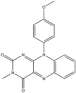 3-Methyl-10-[4-methoxyphenyl]pyrimido[4,5-b]quinoxaline-2,4(3H,10H)-dione Struktur