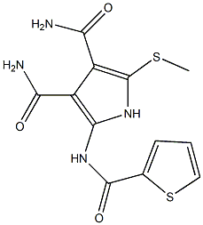 2-[(2-Thienylcarbonyl)amino]-5-[methylthio]-1H-pyrrole-3,4-dicarboxamide Struktur